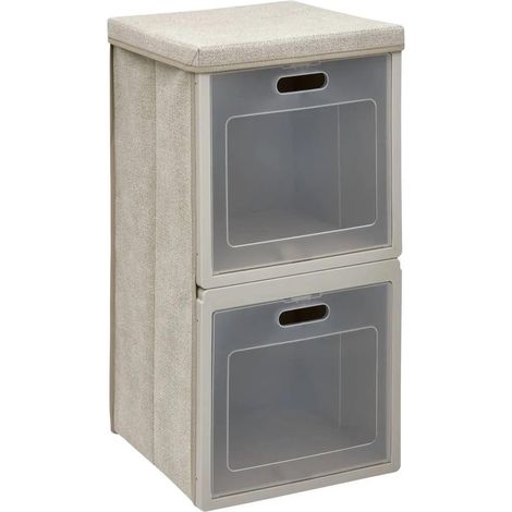 Cube de Rangement 2 Cases "Cube'n Door" 60cm Beige (1/5)