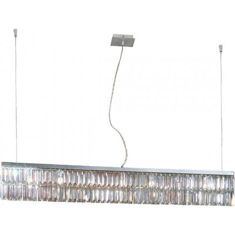 Kolarz PRISMA - Lampe à Suspension Designer Crystal Straight Chrome Poli, 7x G9 (1/3)