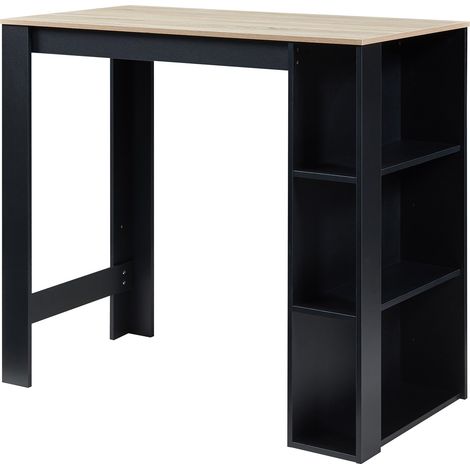 Tavolo da bar 3 ripiani 120 x 60 x 106 cm effetto rovere nero 030010988