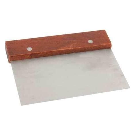 racloir à pâte en bois/acier inoxydable (1/2)