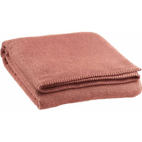 Drap de Bain 90 x 150 cm en Éponge 100% Coton Grain de Riz Terracotta pour Salle de Bain - PANGIVO