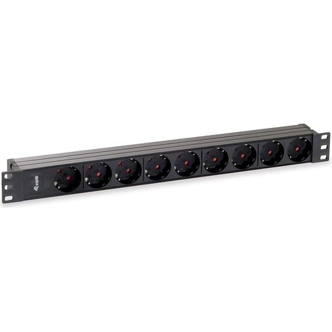 equip 333282 unità di distribuzione elettrica nera 9 prese (1/4)