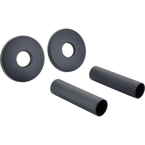 Sapho Accesorios - Juego de rosetas de cubierta redondas, negro mate CP6135B (1/2)