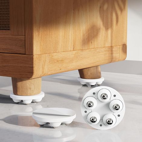 Ruedas autoadhesivas de 2 pulgadas, giratorias 360°, universales, mini y discretas, para muebles, cajas de almacenamiento, cafeteras, computadoras (juego de 4) (1/5)