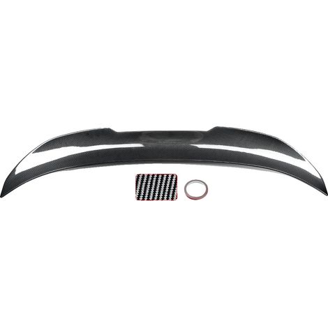 Alerón trasero, plástico ABS de alta calidad, compatible con modelos de vehículos de lujo de 2012 a 2018, con aspecto de fibra de carbono. (1/2)