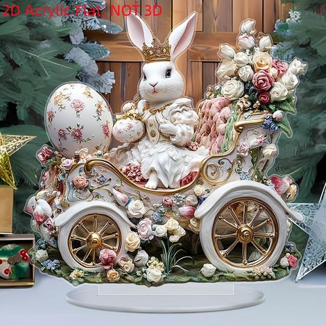 Ornement Lapin En Acrylique - Décoration Murale Pour Nursery Et Cheminée - Idéal Pour Kits De Loisirs Créatifs De Pâques - 1 Pièce (1/5)