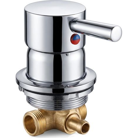 1 Voie Mitigeur Robinet de Douche en Laiton, Robinet de Bain Encastré avec Contrôle Eau Chaude/Froide, Mitigeur Salle De Bain Pour Douche Bain Cabine (Intubation) (1/5)