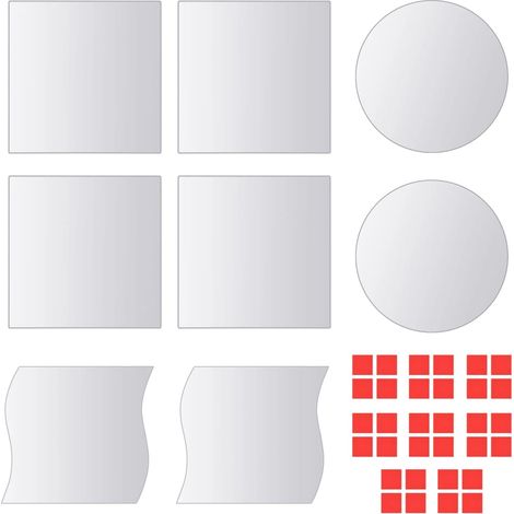 Eight Piece Mirror Tiles Multi-Shape Glass vidaXL (1/5)