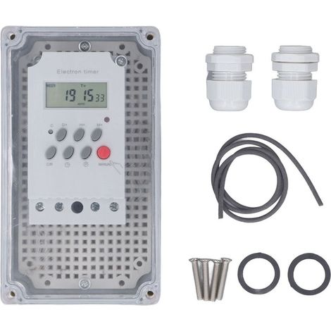 Minuterie de pompe de piscine, boîte numérique étanche, interrupteur de contrôle de temps Programmable pour chauffage, moteur de Spa, AC 220V (1/5)