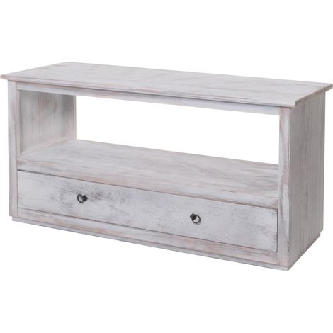 [JAMAIS UTILISÉ] Table basse de salon, meuble bas, commode, 1 tiroir, shabby chic, vintage, blanc