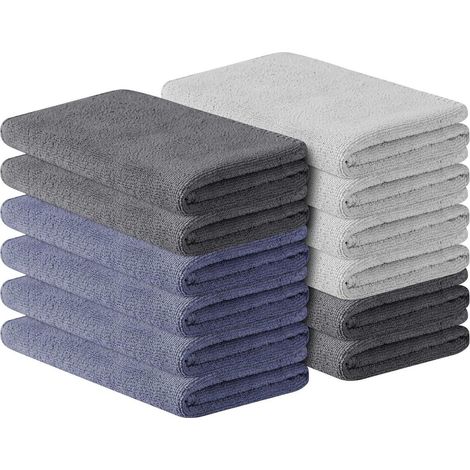 URAGT 12er Set Microfaser Handtücher Sauna Fitness Sport 30x30cm (1/5)