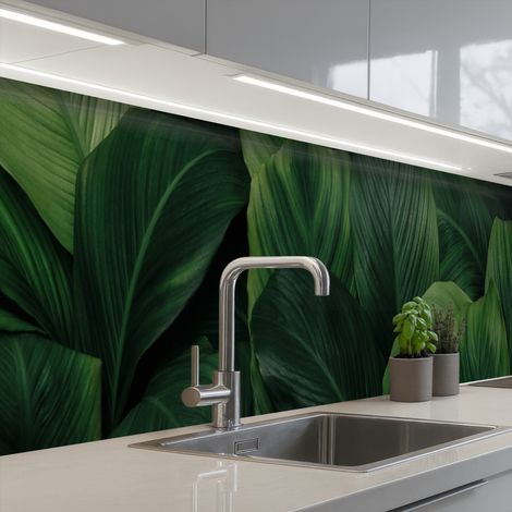 Kitchen Splashback Nature - Tropical - Leaves - Green 350x60 cm