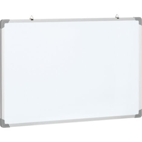 Whiteboard, Magnettafel, Notiztafel, inklusive Zubehör, 4 Stifte, 1 Schwamm, 10 Magnete, Weiß + Silber (1/5)