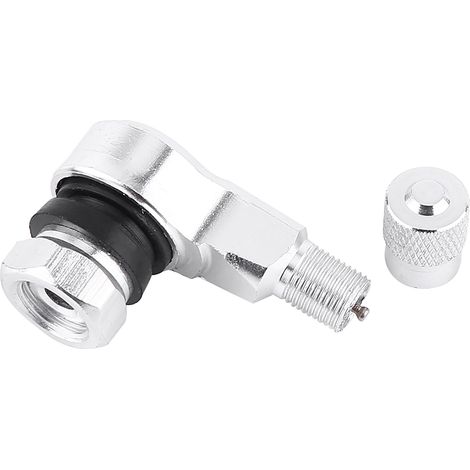 universelle 11,3-mm-Aluminium-Motorradventilkappen, 90°-Winkel, silberfarben, 2er-Set (1/5)