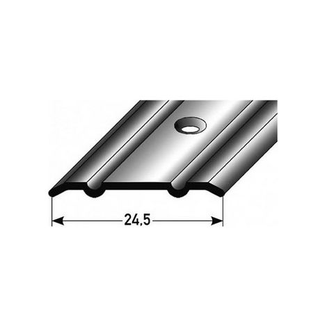 PROVISTON Übergangsprofil Aluminium eloxiert Goldfarbig Breite 24.5 mm Höhe 1.25 mm Länge 1000 mm Gebohrt Übergangsschiene Übergangsleiste Bodenprofil Abdeckleiste 1 Stück