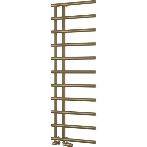 Reina Matera Heated Towel Rail 1412mm H x 500mm W Brushed Brass (1/3)