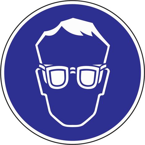 Signe d'enchère utiliser protection des yeux D.200mm panneau en plastique bleu/blanc