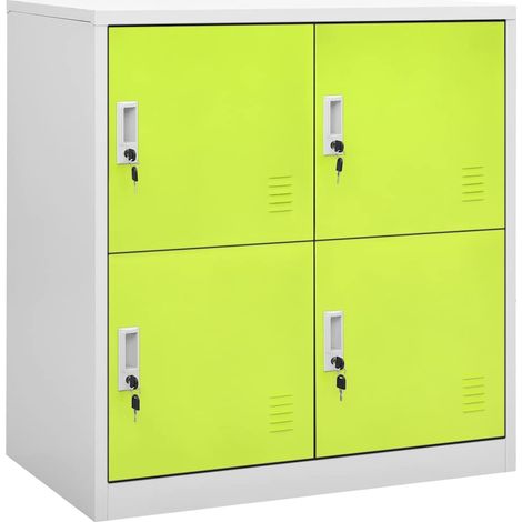 Maison Exclusive - Armarios taquilla 5 uds de acero gris y verde (1/5)