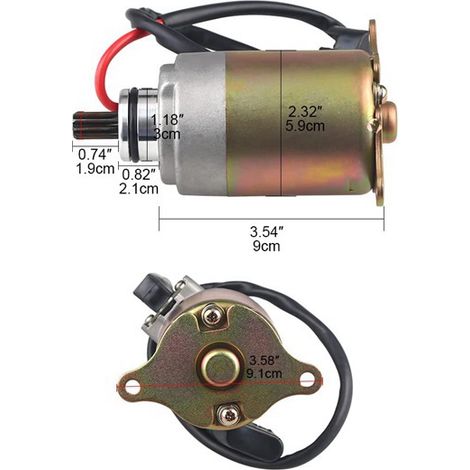 Zwei Anlassermotoren 35850-286-007 und 35850-286-027 für ATVs (Geländefahrzeuge) mit Verkabelung. (1/4)