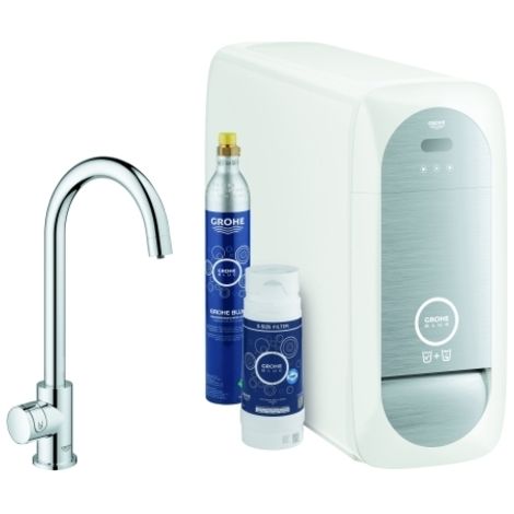 Juego básico monomando de fregadero Grohe Blue Home, 153 mm de (1/4)