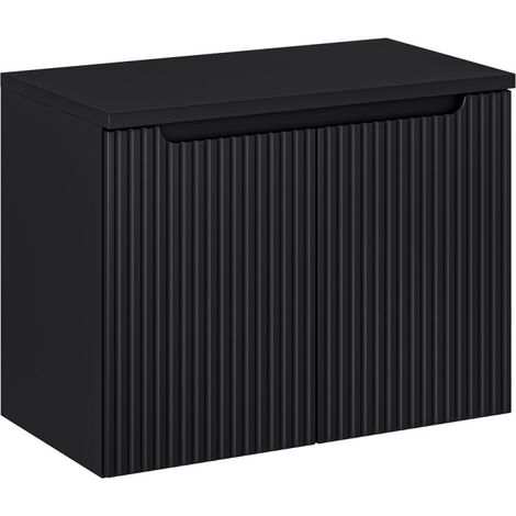 Meuble sous vasque + plateau 80 cm - A portes - Astral Black - Livraison gratuite
