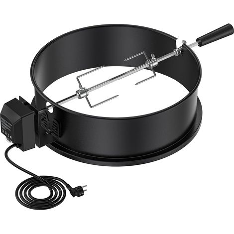 BRK-6009 Tournebroche Rôtisserie Pour Weber 47 cm Barbecue Charbon Bouilloire Grills Compact, Noir (1/3)