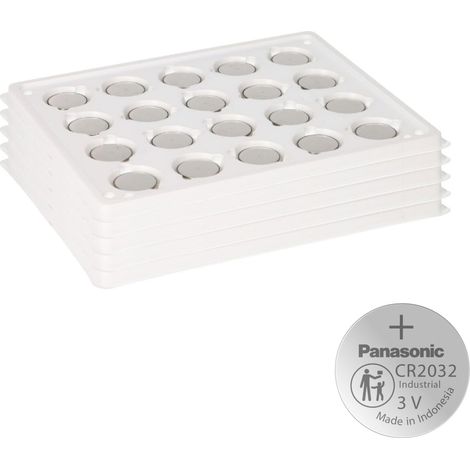 100x Panasonic CR2032 Batterie Lithium Knopfzelle CR2032BS Bulk (1/5)