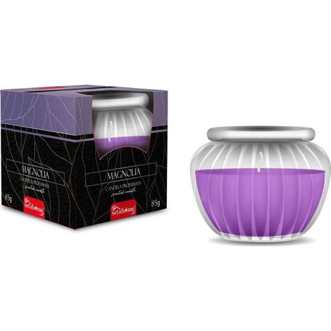 TrAdE Shop Traesio - Candela Profumata Ambienti In Vasetto Di Vetro Decorativo Fragranza Magnolia Da 85g 029894 - (1/2)