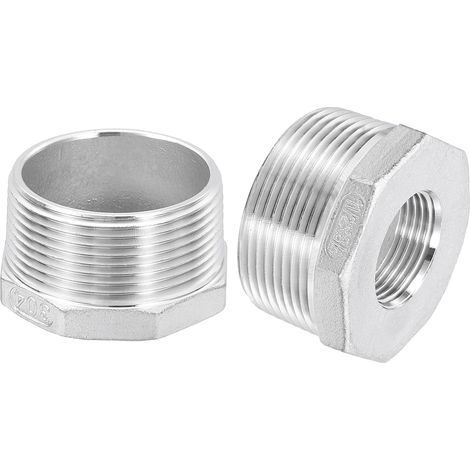 5Pcs 3/4" Mâle à 1/4" Femelle NPT 304 Acier Inoxydable Réducteur Hex Bushing, Adapter Raccord pour systèmes industriels, pétrole/gaz, eau, HVAC et plomberie - 1-1/2" Male to Female (1/5)