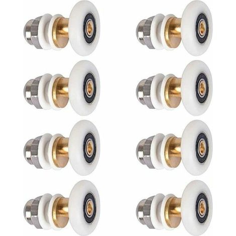Duschtürrolle, Schiebetürrollen, Duschkabinentürrollen, Ersatzrad für Rolle mit Raddurchmesser 27 mm, 8 Stück