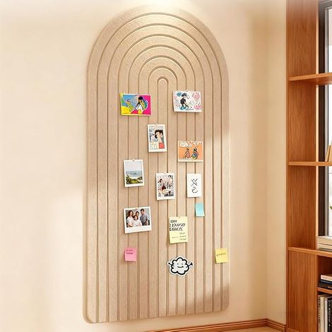 Tablón de corcho 120 x 60 cm, tablón de corcho grande con losetas de fieltro de 1 cm de grosor, tablero con bordes redondeados plegables, adhesivo de tablón de fieltro visionboard para decoración de h