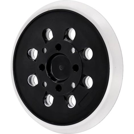 Plateau de ponçage 125 mm – Compatible Bosch PEX 300/400 AE – Vitesse 12000 tr/min – Pour bois et plastique – 8 trous pour aspiration (1/5)