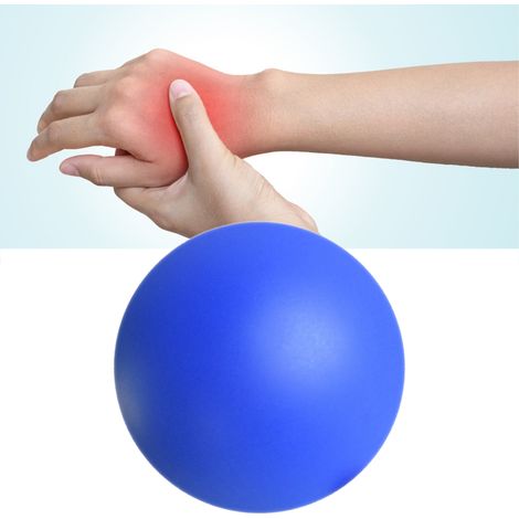 Balle d'exercice pour les mains de 6,3 cm (2,48 po) en mousse PU bleue, légère, pour muscler efficacement les doigts et soulager le stress (hommes et femmes). (1/5)
