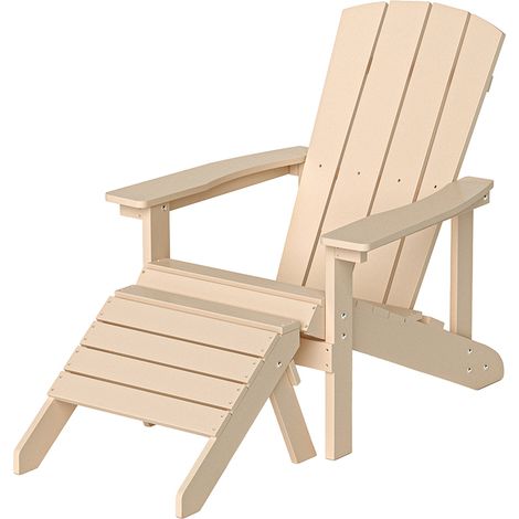 Home Deluxe Sedia da giardino FAREA con sgabello - bianco (1/5)