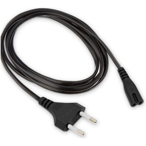 FENOPLASTICACâble d'alimentation Universel 2 pôles, Prise Secteur EU Type C vers Prise Double Femelle Type C7 - pour TV, Console de Jeux, Lecteur DVD-Blu-Ray, PS3, PS4, PS5, Xbox 1,80m - Noir (1/4)