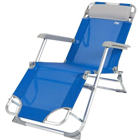 Lettino reclinabile aktive blu 153 x 33 x 47 cm (1/5)