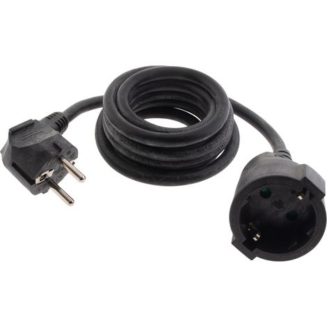 Rallonge Schuko HO5VV-F 3G1,5mm² 2m - noir - Zenitech