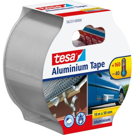 Ruban Adhésif Aluminium – Bande Auto Adhésive en Aluminium pour la Réparation et l'Isolation de Surfaces Métalliques – Résistante Haute Température, Imperméable – 10 m x 50 mm (1/5)