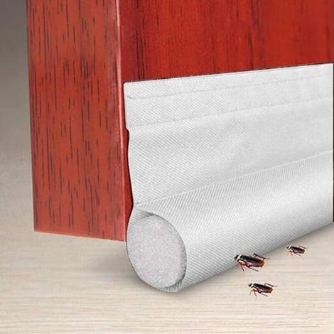 Türzugluftstopper, einseitiger Türzugluftstopper mit selbstklebender Dichtung, 0,95 m Türdämmung gegen Lärm und Insekten für Risse und Spalten (Weiß) (1/4)
