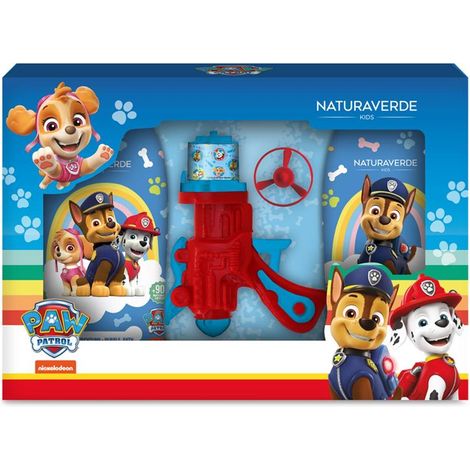 PAW PATROL COFANETTO REGALO BAGNOSCHIUMA 250 ML + DOCCIASHAMPOO 250 ML + PISTOLA LANCIA ELICHE