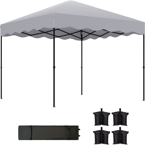 Pavillon ca.3x3m, wasserabweisend Stabil Winterfest Pop-up Faltpavillon mit UV Schutz 50+, Faltbar Partyzelt Gartenzelt mit Rolltasche, Gartenpavillon für Camping Garten, Hellgrau 
On-Site