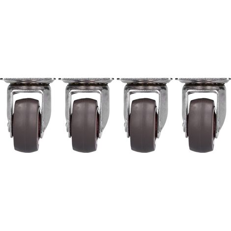 Lot de 4 roulettes industrielles silencieuses et écologiques en caoutchouc TPR marron (1/5)