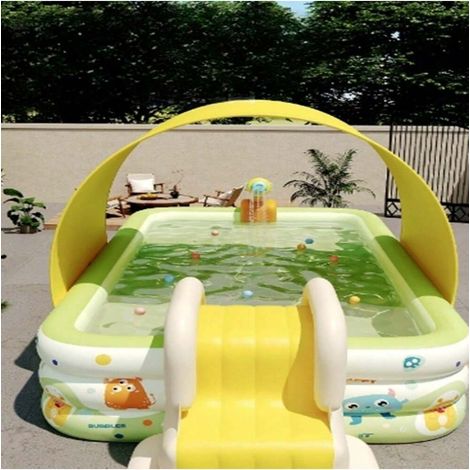 Grande piscine familiale pliable sans gonflage, pour bébé, enfant, chien et adulte, résistante, jeu d'eau été (1/3)