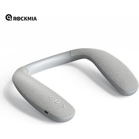 Enceinte Bluetooth tour de cou (noire), grise, enceinte stéréo sans fil Bluetooth 5.0 6 W (1/5)
