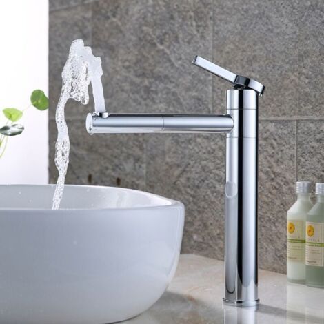 Robinet de salle de bain double, rotatif à 360°, robinet de lavabo, laiton, robinet de salle de bain pour lavabo, robinets de