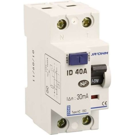 INTERRUPTEUR DIFFÉRENTIEL 1P+N 40A TYPE AC EUR'OHM