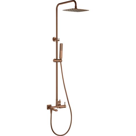 Conjunto bañera monomando Toscana oro rosa cepillado [ IMEX® ]