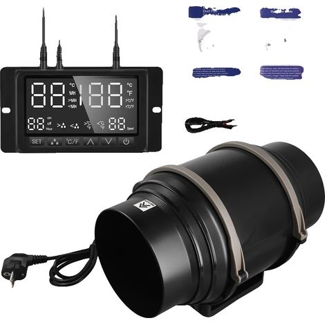 Ventilador de conducto empotrable, funcionamiento silencioso, control inteligente de temperatura y humedad, 6 pulgadas (1/2)