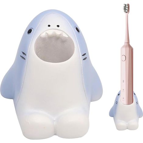 Bonito portacepillos de dientes de resina con forma de animal de dibujos animados, decoración femenina para encimera, práctico y divertido.