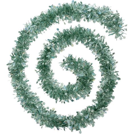 Guirlande de Noël large 10 cm avec étoiles Laser Vert amande Longueur 2 mètres - Feeric Christmas (1/2)